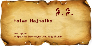 Halma Hajnalka névjegykártya